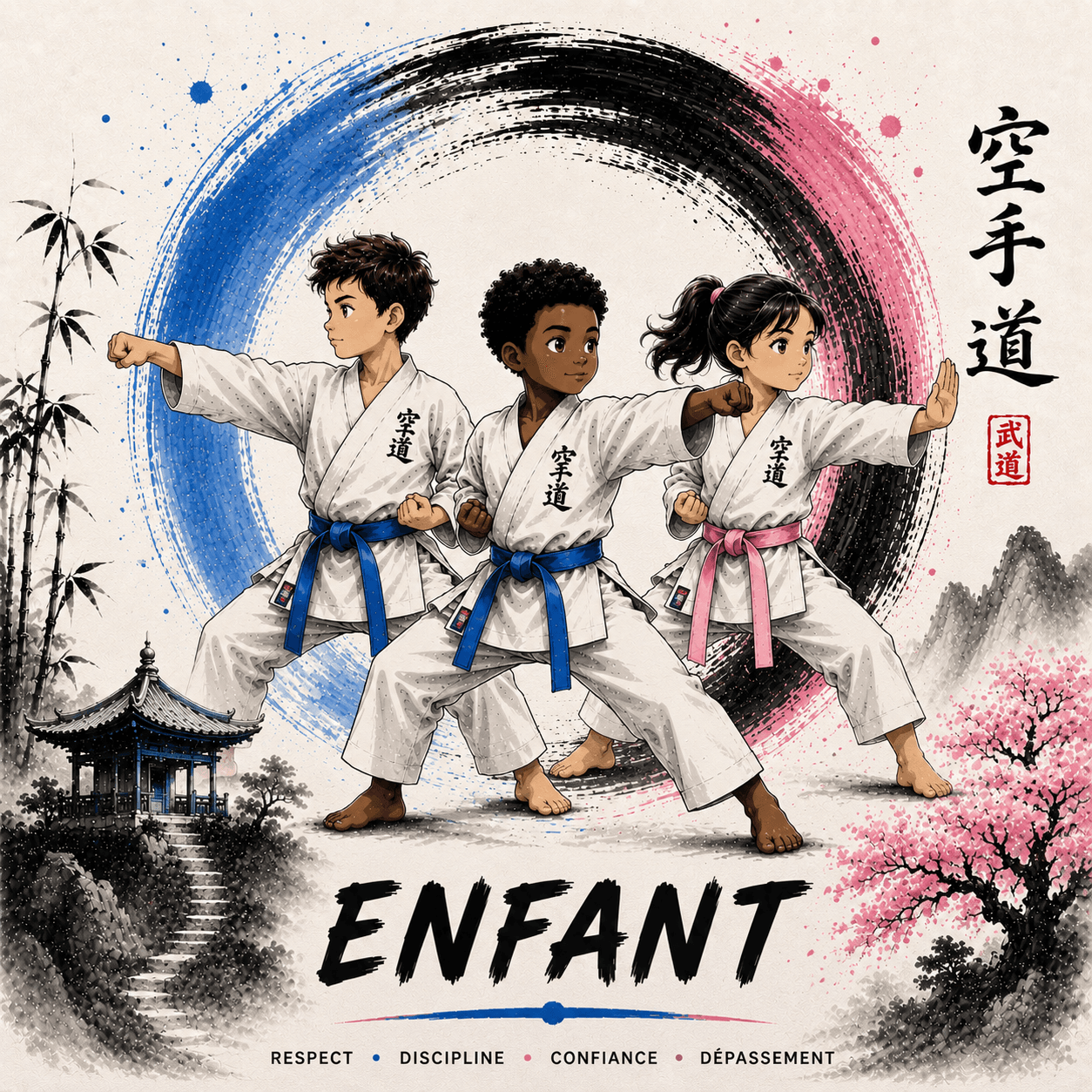 Visuel cours enfants Karaté Morangis